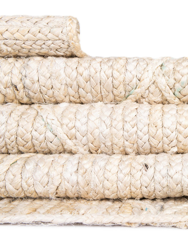 Ivory 8' x 10' Braided Jute Rectangle Area Rug 100% Jute Hand Braided Natural Eco-Friendly Boho Style Carpet for Living Rooms Dining Office Space Dorms for Sale at Rug Engine