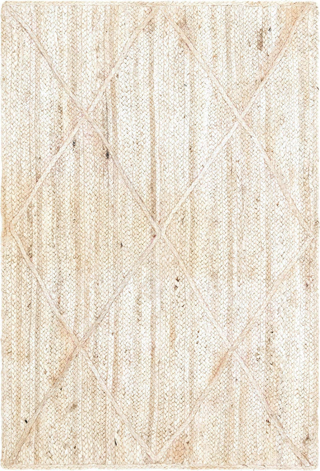 Ivory 3' 3 x 5' 1 Braided Jute Rectangle Area Rug 100% Jute Hand Braided Natural Eco-Friendly Boho Style Carpet for Living Rooms Dining Office Space Dorms for Sale at Rug Engine