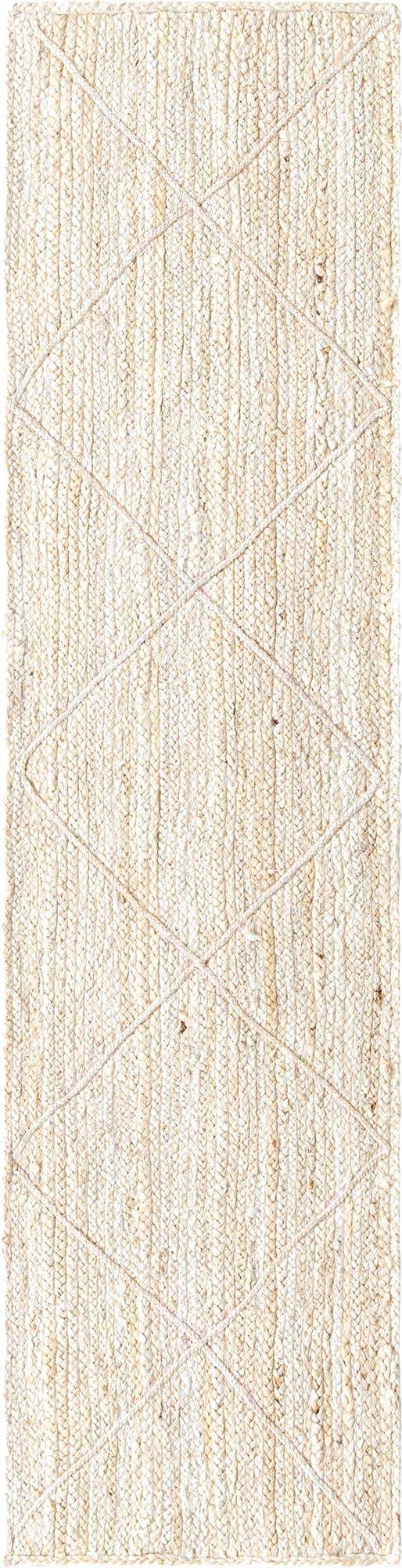 Ivory 2' 2 x 8' 2 Braided Jute Runner Area Rug 100% Jute Hand Braided Natural Eco-Friendly Boho Style Carpet for Living Rooms Dining Office Space Dorms for Sale at Rug Engine