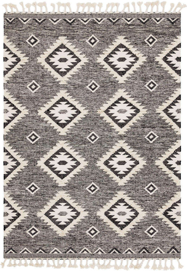 Charcoal 8' x 11' Mesa Rectangle Area Rug 100% Wool Geometric All Natural Carpet for Living, Dining, Office, Bedrooms, Dorms, Kitchens for Sale at Rug Engine