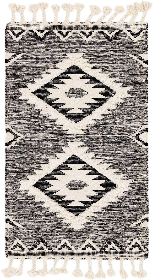 Charcoal 3' 3 x 5' 1 Mesa Rectangle Area Rug 100% Wool Geometric All Natural Carpet for Living, Dining, Office, Bedrooms, Dorms, Kitchens for Sale at Rug Engine