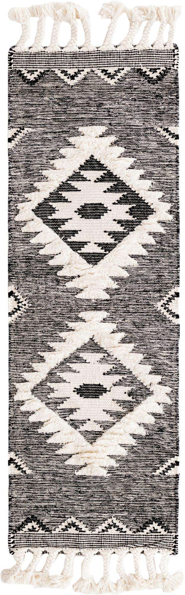 Charcoal 2' 2 x 6' 1 Mesa Runner Area Rug 100% Wool Geometric All Natural Carpet for Living, Dining, Office, Bedrooms, Dorms, Kitchens for Sale at Rug Engine