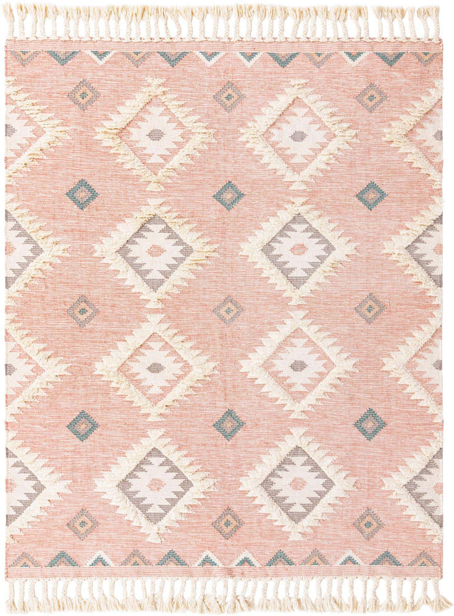 Pink 8' x 10' Mesa Rectangle Area Rug 100% Wool Geometric All Natural Carpet for Living, Dining, Office, Bedrooms, Dorms, Kitchens for Sale at Rug Engine