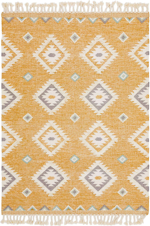 Gold 8' x 11' Mesa Rectangle Area Rug 100% Wool Geometric All Natural Carpet for Living, Dining, Office, Bedrooms, Dorms, Kitchens for Sale at Rug Engine