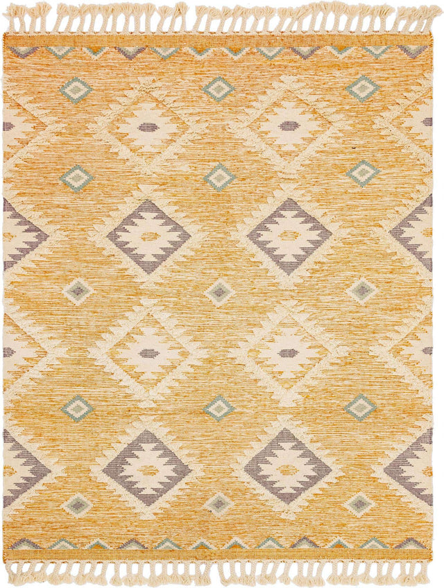 Gold 8' x 10' Mesa Rectangle Area Rug 100% Wool Geometric All Natural Carpet for Living, Dining, Office, Bedrooms, Dorms, Kitchens for Sale at Rug Engine