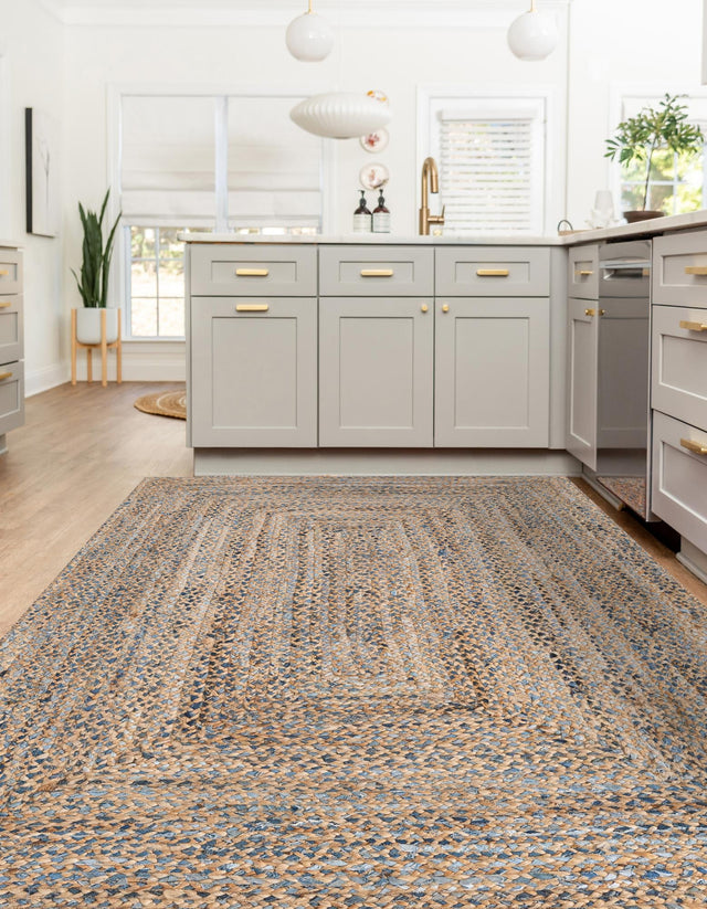 Natural 8' x 10' Braided Chindi Rectangle Area Rug 100% Cotton Hand Braided Natural Eco-Friendly Boho Style Modern Carpet for Living Rooms Dining Office Dorm for Sale at Rug Engine
