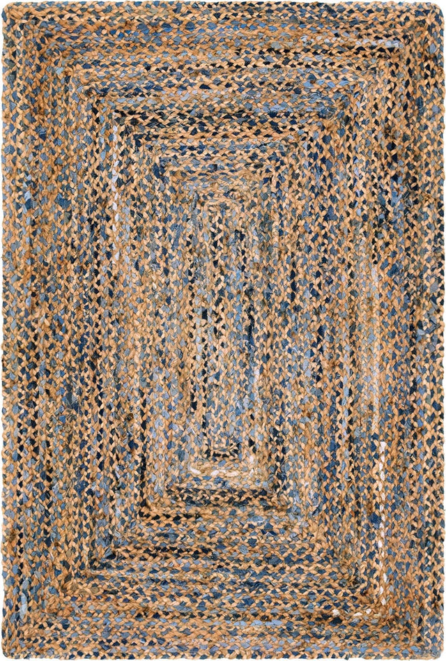 Natural 4' 1 x 6' 1 Braided Chindi Rectangle Area Rug 100% Cotton Hand Braided Natural Eco-Friendly Boho Style Modern Carpet for Living Rooms Dining Office Dorm for Sale at Rug Engine