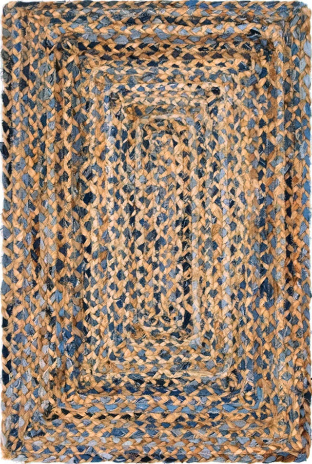 Natural 2' x 3' 1 Braided Chindi Rectangle Area Rug 100% Cotton Hand Braided Natural Eco-Friendly Boho Style Modern Carpet for Living Rooms Dining Office Dorm for Sale at Rug Engine