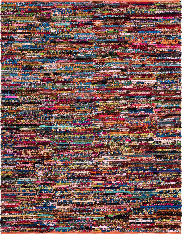 Multicolor 8' x 10' Braided Chindi Rectangle Area Rug 100% Cotton Hand Braided Natural Eco-Friendly Boho Style Modern Carpet for Living Rooms Dining Office Dorm for Sale at Rug Engine