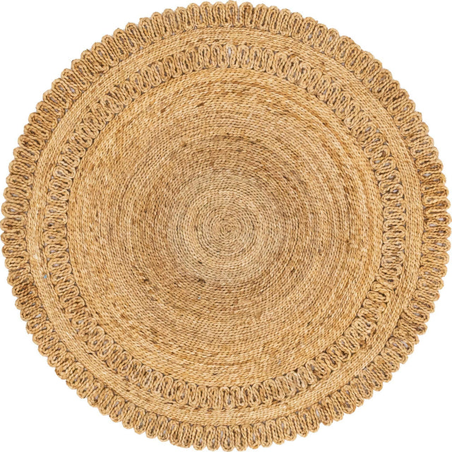 Natural 4' 1 x 4' 1 Braided Jute Round Area Rug 100% Jute Hand Braided Natural Eco-Friendly Boho Style Carpet for Living Rooms Dining Office Space Dorms for Sale at Rug Engine