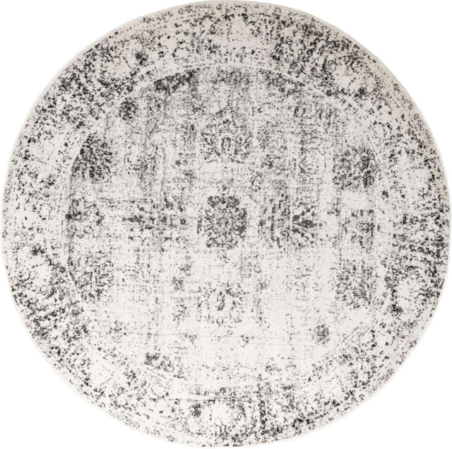 Gray 7' 1 x 7' 1 Sofia Round Area Rug Durable Easy Clean Stain Resistant Unique Carpet for Affordable Interior Home Design for Sale at Rug Engine
