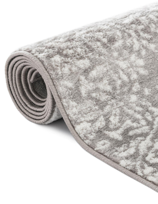 Light Gray 6' 1 x 6' 1 Sofia Round Area Rug Durable Easy Clean Stain Resistant Unique Carpet for Affordable Interior Home Design for Sale at Rug Engine