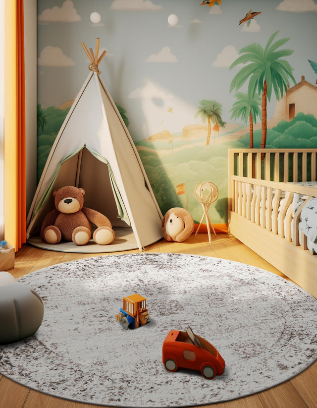 Beige 3' 1 x 3' 1 Sofia Round Area Rug