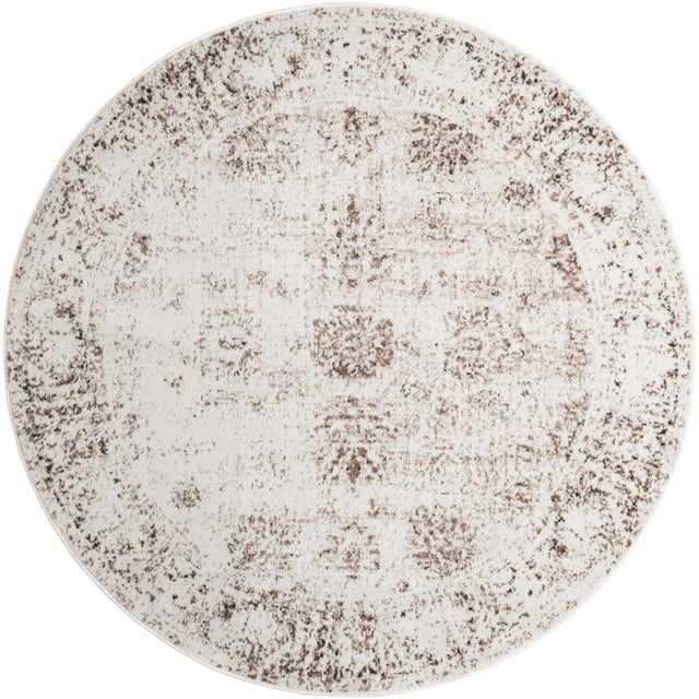 Beige 7' 1 x 7' 1 Sofia Round Area Rug Durable Easy Clean Stain Resistant Unique Carpet for Affordable Interior Home Design for Sale at Rug Engine
