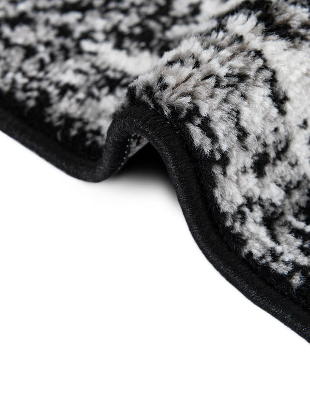 Black 7' 10 x 7' 10 Sofia Round Area Rug Durable Easy Clean Stain Resistant Unique Carpet for Affordable Interior Home Design for Sale at Rug Engine