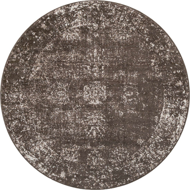 Brown 5' 3 x 5' 3 Sofia Round Area Rug Durable Easy Clean Stain Resistant Unique Carpet for Affordable Interior Home Design for Sale at Rug Engine