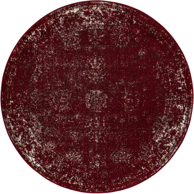 Burgundy 5' 3 x 5' 3 Sofia Round Area Rug Durable Easy Clean Stain Resistant Unique Carpet for Affordable Interior Home Design for Sale at Rug Engine
