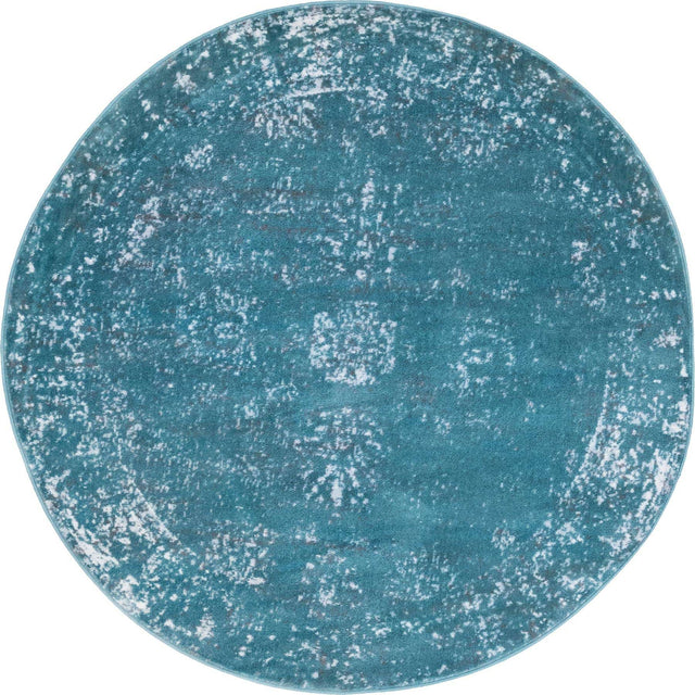 Turquoise 5' 3 x 5' 3 Sofia Round Area Rug Durable Easy Clean Stain Resistant Unique Carpet for Affordable Interior Home Design for Sale at Rug Engine