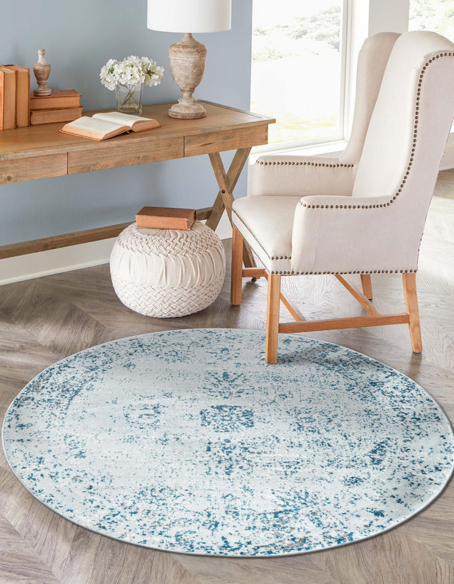 Light Blue 12' x 12' Sofia Round Area Rug Durable Easy Clean Stain Resistant Unique Carpet for Affordable Interior Home Design for Sale at Rug Engine