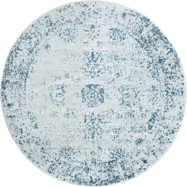 Light Blue 5' 3 x 5' 3 Sofia Round Area Rug Durable Easy Clean Stain Resistant Unique Carpet for Affordable Interior Home Design for Sale at Rug Engine