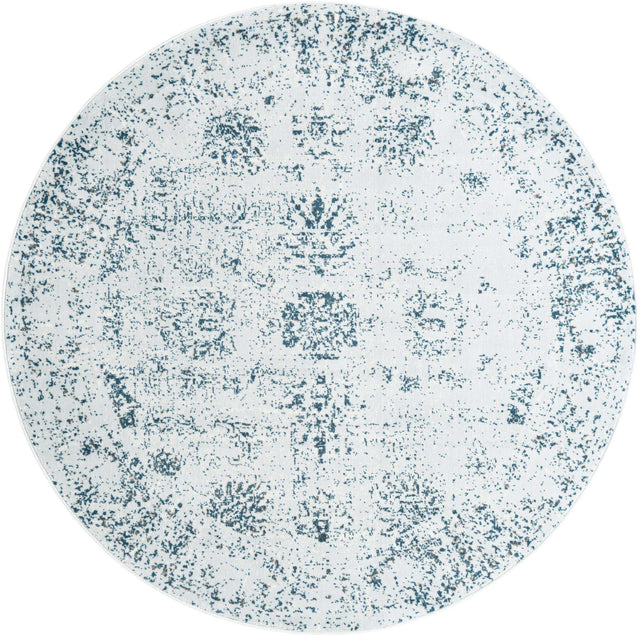 Light Blue 7' 1 x 7' 1 Sofia Round Area Rug Durable Easy Clean Stain Resistant Unique Carpet for Affordable Interior Home Design for Sale at Rug Engine