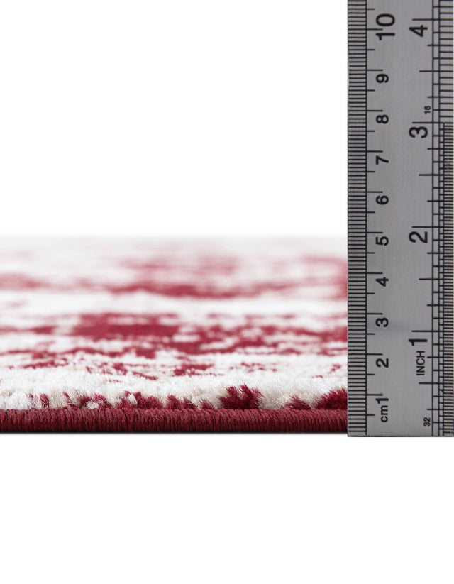 Burgundy 7' 1 x 7' 1 Sofia Round Area Rug Durable Easy Clean Stain Resistant Unique Carpet for Affordable Interior Home Design for Sale at Rug Engine