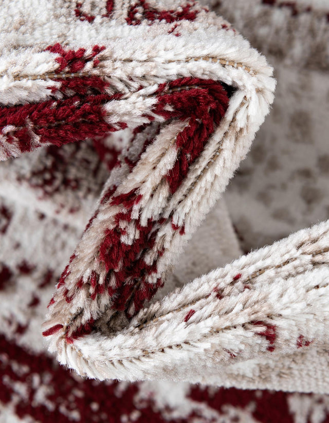 Burgundy 7' 1 x 7' 1 Sofia Round Area Rug Durable Easy Clean Stain Resistant Unique Carpet for Affordable Interior Home Design for Sale at Rug Engine