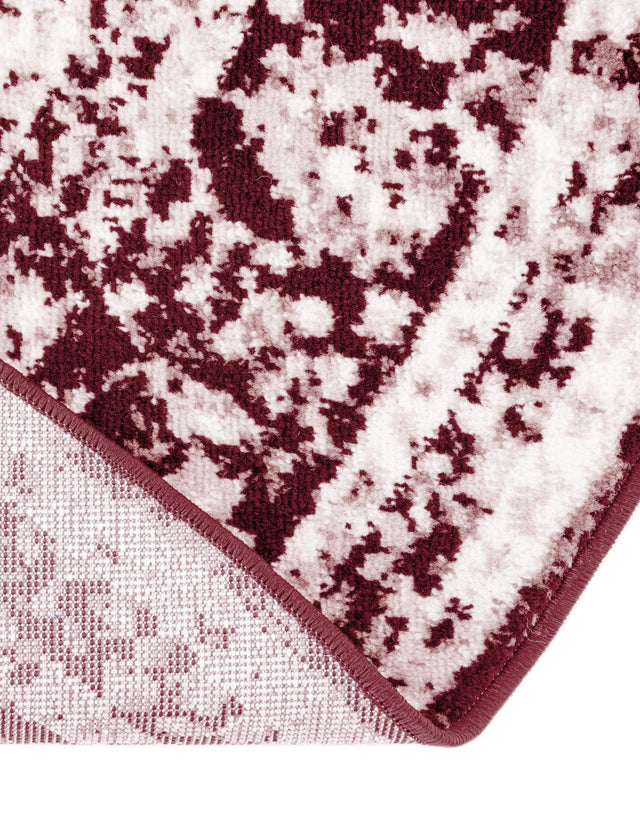 Burgundy 7' 1 x 7' 1 Sofia Round Area Rug Durable Easy Clean Stain Resistant Unique Carpet for Affordable Interior Home Design for Sale at Rug Engine