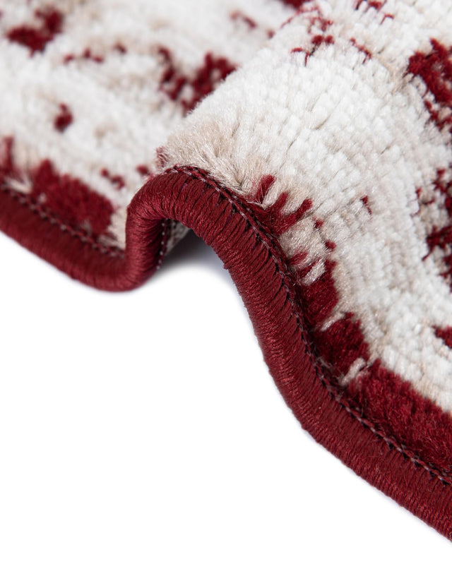 Burgundy 7' 1 x 7' 1 Sofia Round Area Rug Durable Easy Clean Stain Resistant Unique Carpet for Affordable Interior Home Design for Sale at Rug Engine