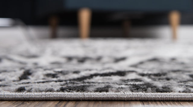 Dark Gray 7' 1 x 7' 1 Sofia Round Area Rug Durable Easy Clean Stain Resistant Unique Carpet for Affordable Interior Home Design for Sale at Rug Engine