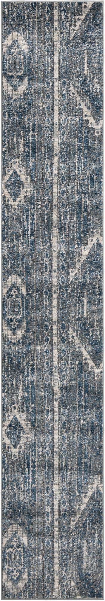 Blue Gray 2' 2 x 12' Portland Runner Area Rug 85% Polypropylene & 15% Polyester Vintage Distressed Traditional Carpet for Home Decor for Sale at Rug Engine