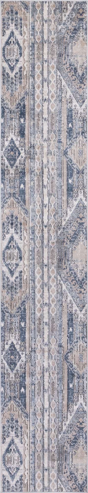 Navy Blue 2' 2 x 12' Portland Runner Area Rug 85% Polypropylene & 15% Polyester Vintage Distressed Traditional Carpet for Home Decor for Sale at Rug Engine