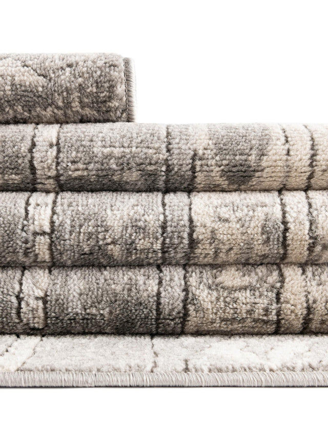 Gray 7' 10 x 11' Portland Rectangle Area Rug 85% Polypropylene & 15% Polyester Vintage Distressed Traditional Carpet for Home Decor for Sale at Rug Engine