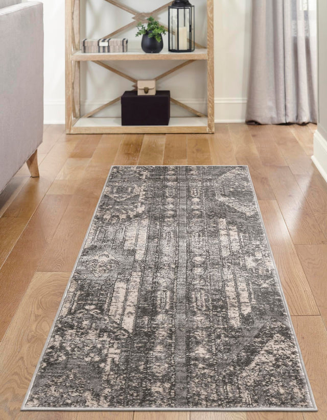 Gray 2' 2 x 12' Portland Runner Area Rug 85% Polypropylene & 15% Polyester Vintage Distressed Traditional Carpet for Home Decor for Sale at Rug Engine