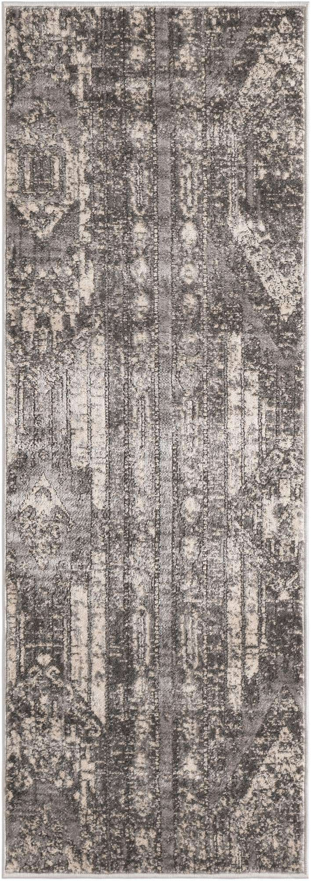 Gray 2' x 6' 1 Portland Runner Area Rug 85% Polypropylene & 15% Polyester Vintage Distressed Traditional Carpet for Home Decor for Sale at Rug Engine