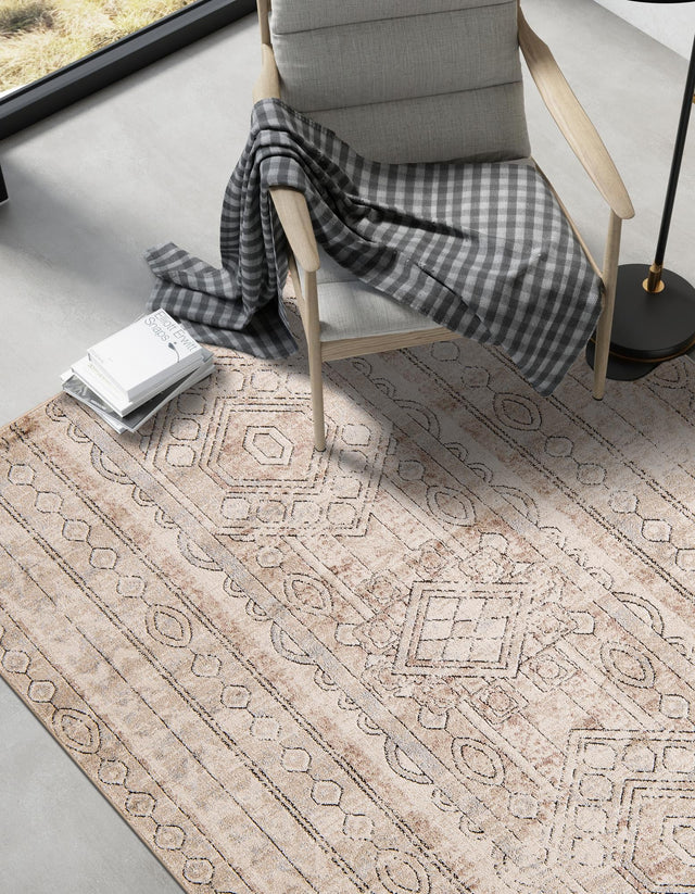 Ivory 4' 1 x 6' 1 Portland Rectangle Area Rug 85% Polypropylene & 15% Polyester Vintage Distressed Traditional Carpet for Home Decor for Sale at Rug Engine