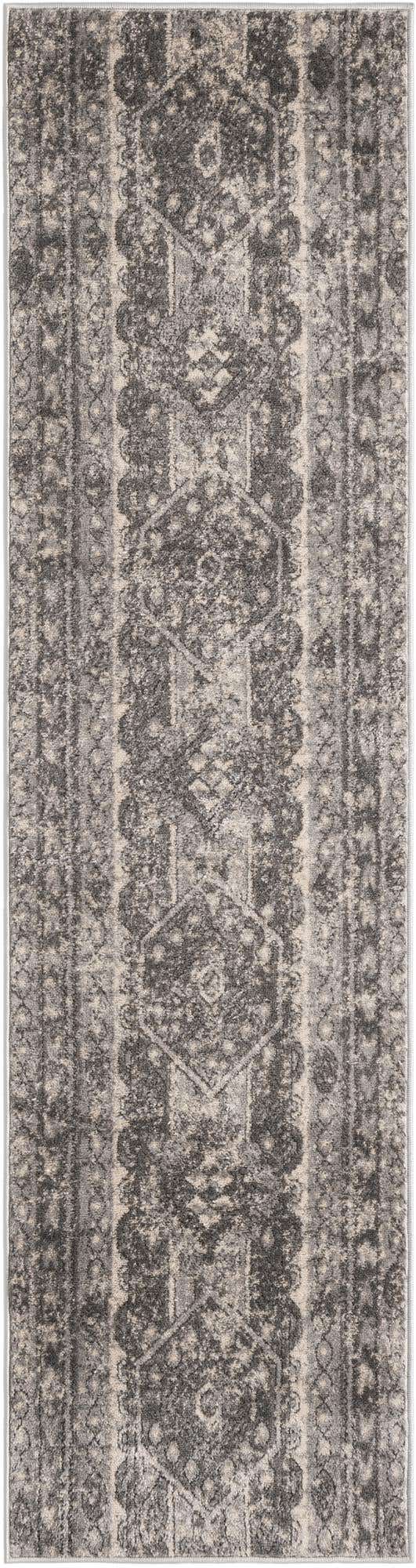 Gray 2' x 8' Portland Runner Area Rug 85% Polypropylene & 15% Polyester Vintage Distressed Traditional Carpet for Home Decor for Sale at Rug Engine