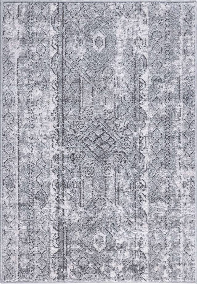 Gray 2' 2 x 3' 1 Portland Rectangle Area Rug 85% Polypropylene & 15% Polyester Vintage Distressed Traditional Carpet for Home Decor for Sale at Rug Engine