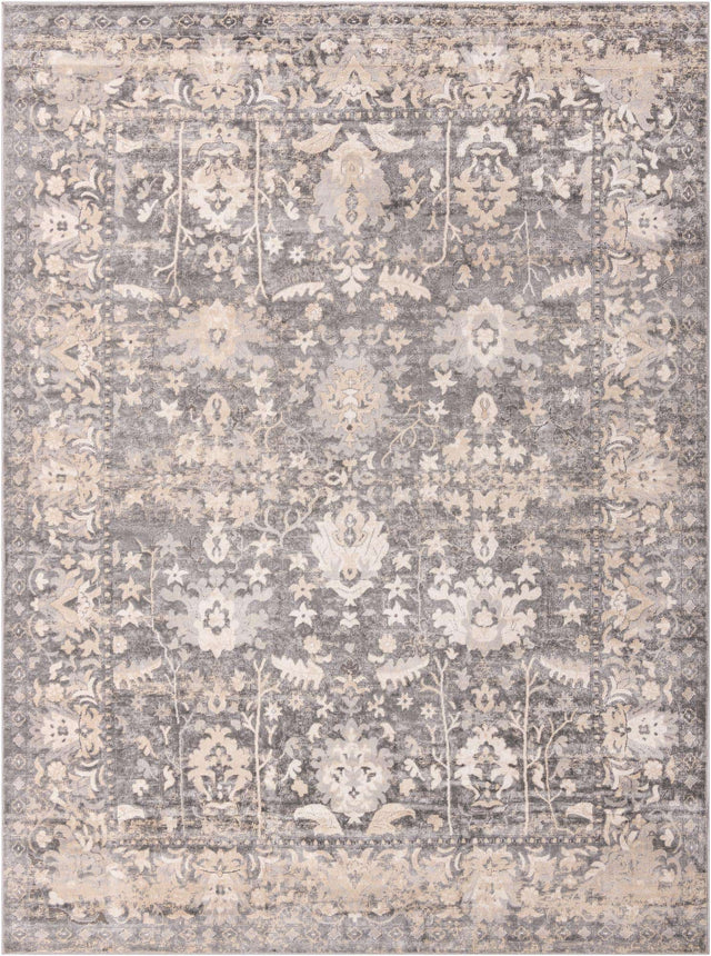 Gray 10' x 13' 1 Portland Rectangle Area Rug 85% Polypropylene & 15% Polyester Vintage Distressed Traditional Carpet for Home Decor for Sale at Rug Engine