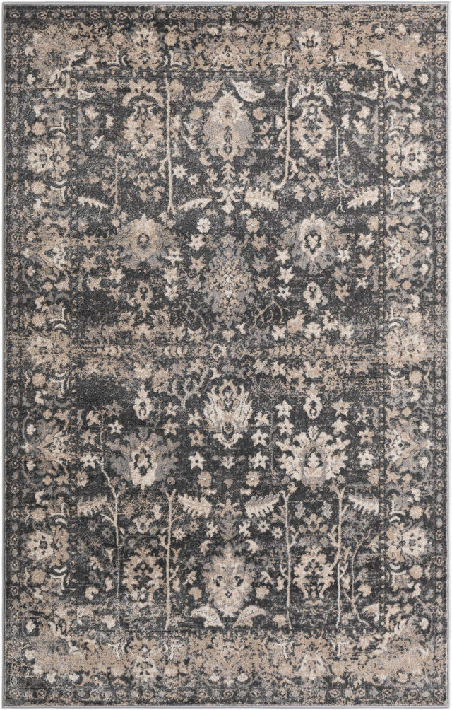 Gray 5' 3 x 8' Portland Rectangle Area Rug 85% Polypropylene & 15% Polyester Vintage Distressed Traditional Carpet for Home Decor for Sale at Rug Engine