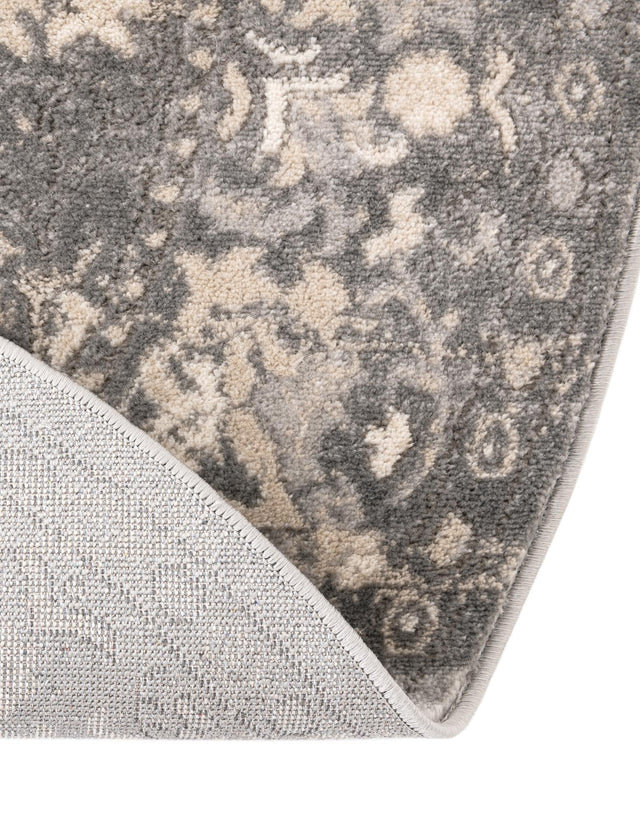 Gray 3' 1 x 3' 1 Portland Round Area Rug 85% Polypropylene & 15% Polyester Vintage Distressed Traditional Carpet for Home Decor for Sale at Rug Engine