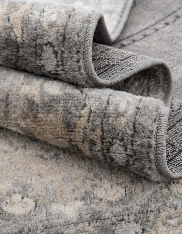 Gray 3' 1 x 3' 1 Portland Round Area Rug 85% Polypropylene & 15% Polyester Vintage Distressed Traditional Carpet for Home Decor for Sale at Rug Engine