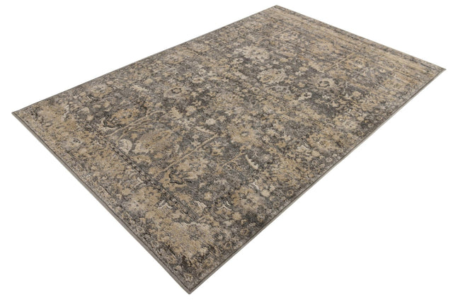 Gray 4' 1 x 6' 1 Portland Rectangle Area Rug 85% Polypropylene & 15% Polyester Vintage Distressed Traditional Carpet for Home Decor for Sale at Rug Engine