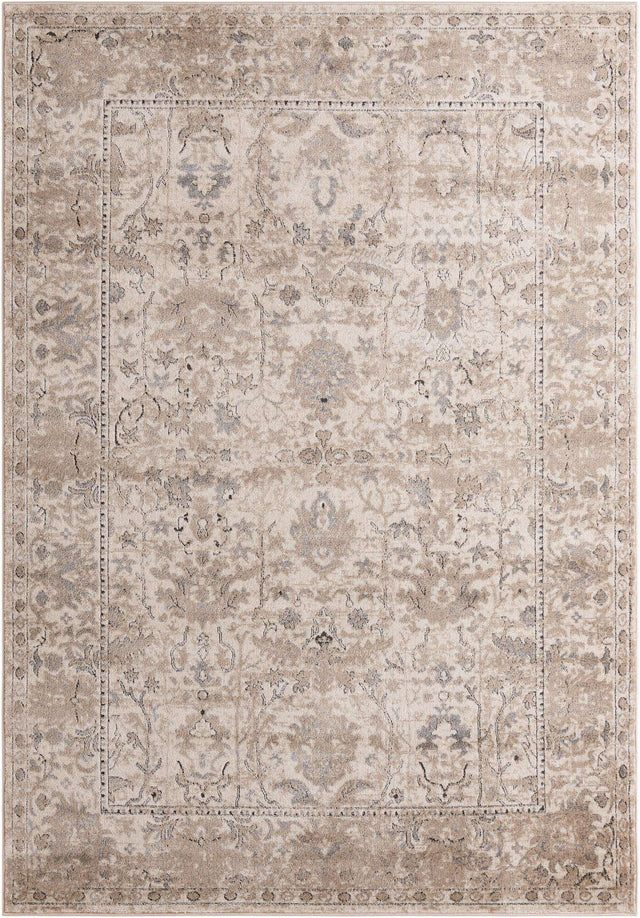 Ivory 7' 1 x 10' Portland Rectangle Area Rug 85% Polypropylene & 15% Polyester Vintage Distressed Traditional Carpet for Home Decor for Sale at Rug Engine