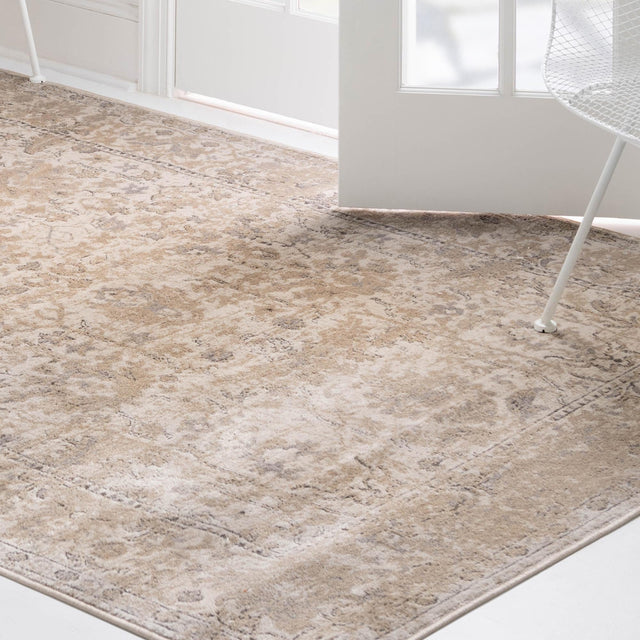 Ivory 7' 1 x 10' Portland Rectangle Area Rug 85% Polypropylene & 15% Polyester Vintage Distressed Traditional Carpet for Home Decor for Sale at Rug Engine