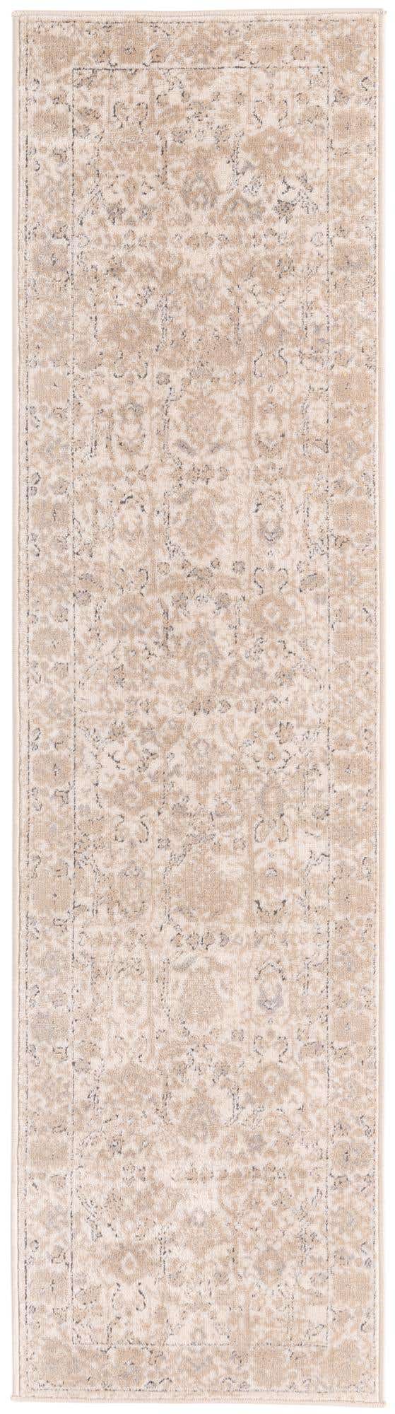 Ivory 2' x 8' Portland Runner Area Rug 85% Polypropylene & 15% Polyester Vintage Distressed Traditional Carpet for Home Decor for Sale at Rug Engine