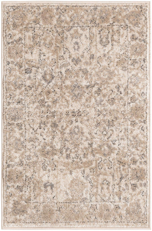 Ivory 2' 2 x 3' 1 Portland Rectangle Area Rug 85% Polypropylene & 15% Polyester Vintage Distressed Traditional Carpet for Home Decor for Sale at Rug Engine