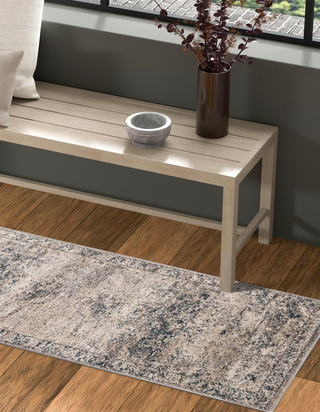 Gray 2' x 6' 1 Portland Runner Area Rug 85% Polypropylene & 15% Polyester Vintage Distressed Traditional Carpet for Home Decor for Sale at Rug Engine