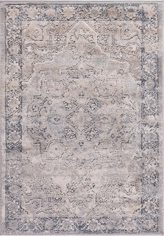 Gray 2' 2 x 3' 1 Portland Rectangle Area Rug 85% Polypropylene & 15% Polyester Vintage Distressed Traditional Carpet for Home Decor for Sale at Rug Engine