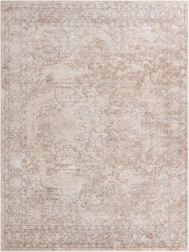 Ivory 10' x 13' 1 Portland Rectangle Area Rug 85% Polypropylene & 15% Polyester Vintage Distressed Traditional Carpet for Home Decor for Sale at Rug Engine